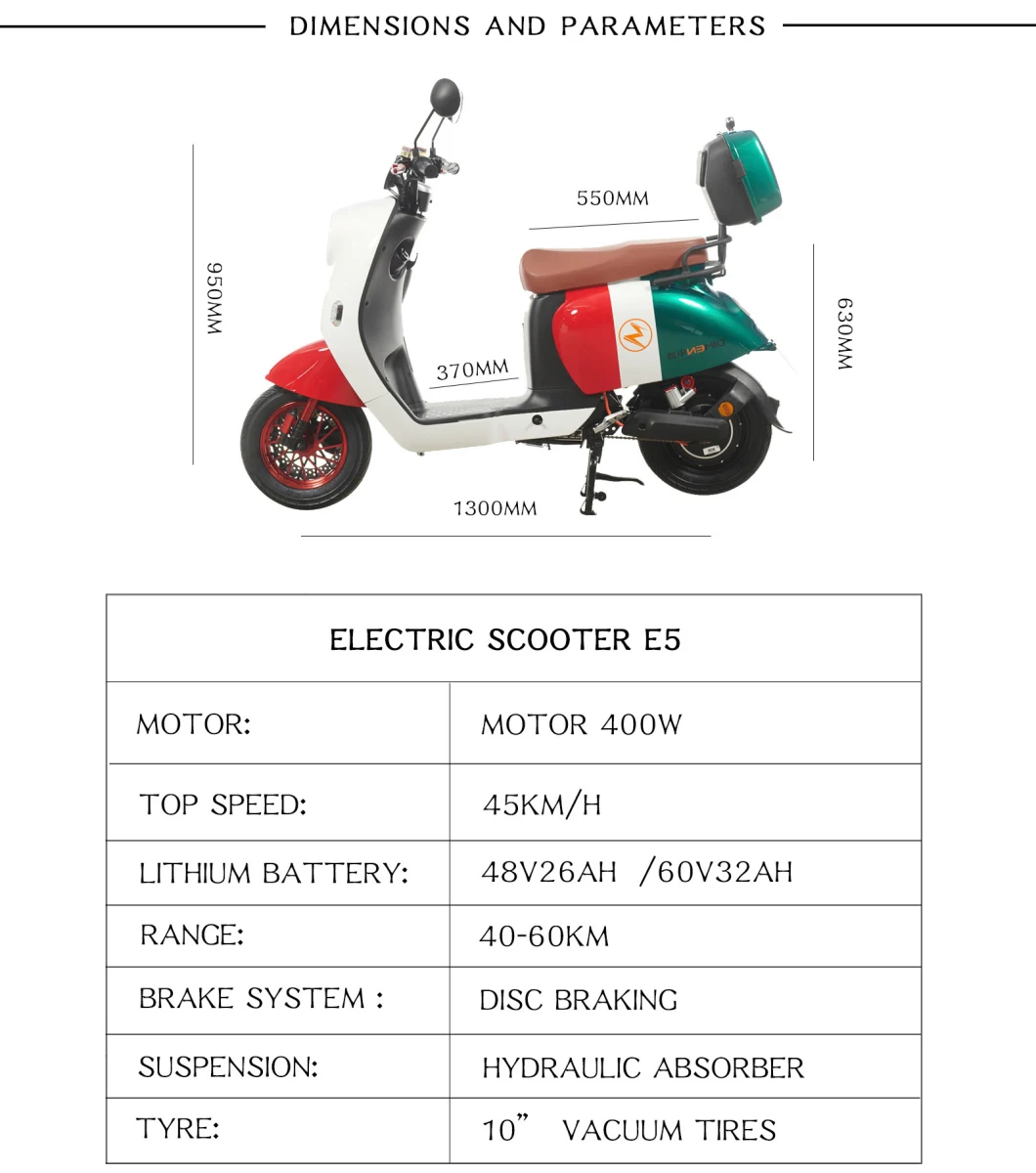 Hot Sale E-Scooter 2 Wheel Electric Motorcycle Scooter Electric City Coco Scooter