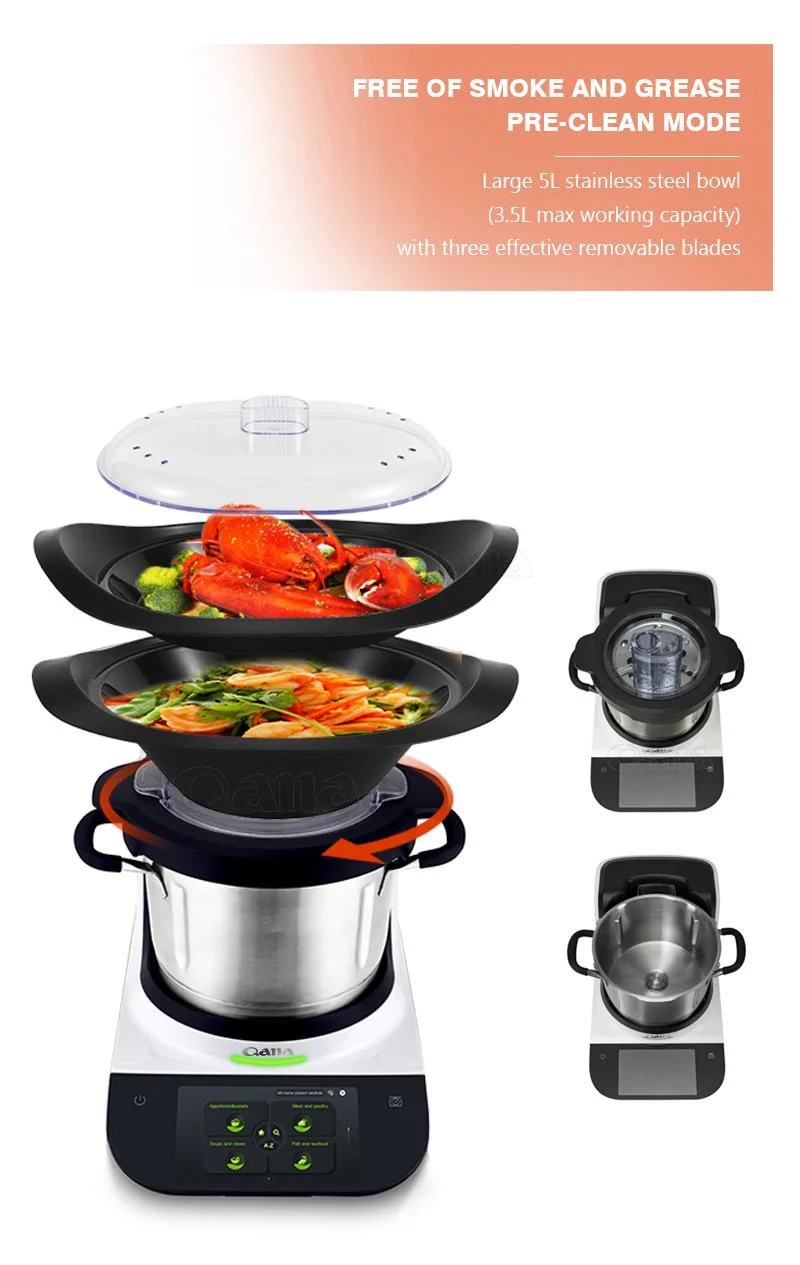 Qana Factory Wholesale OEM Thermo Mix Multifunction Blender Food Processor Cooking Robot Electric Food Chopper
