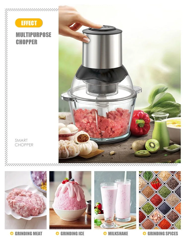 3000ml Electric Stainless Steel Food Processor Vegetable Mixer Chopper