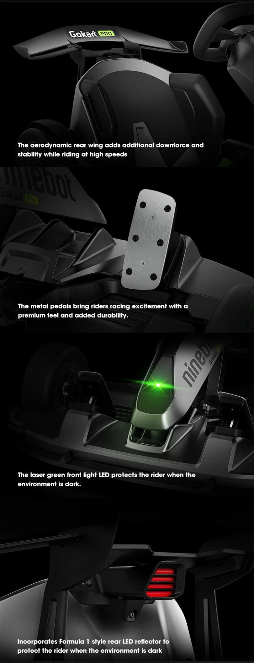 Ninebot Seg Way Xiaomi High Quality Gray 4800W Safe Car Racing Gokart Karts Karting off Road Electric Go Karts for Adults