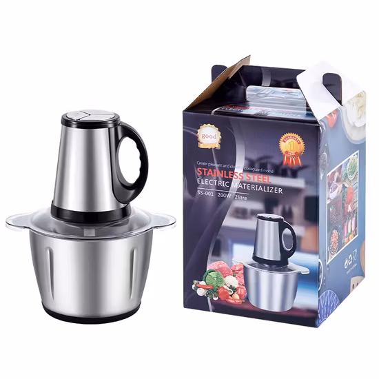 Factory Price Kitchen Food Vegetable Meat Grinder Home Best Mini 2L 3L Stainless Steel Electric Meat Chopper for Sale